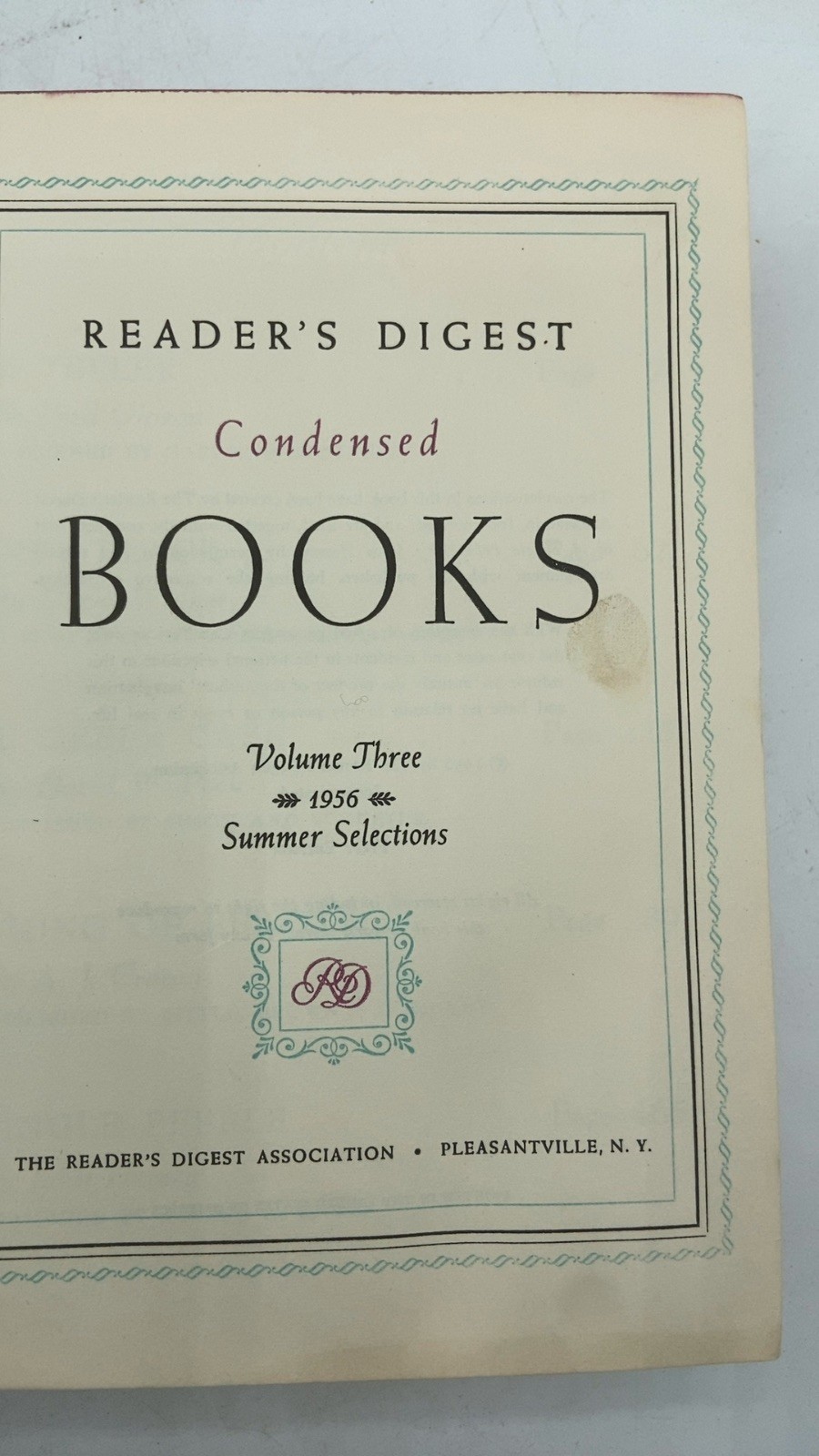 Reader’s Digest Condensed Books Volume 3: 1956 Hardcover First Edition 1956