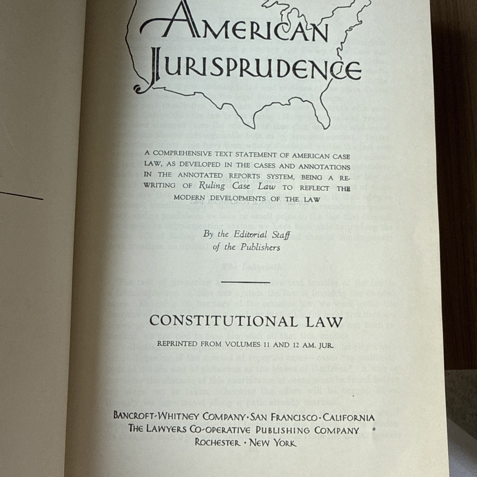 American Jurisprudence Reprinted From Volume 11 And 12 Am. JUR