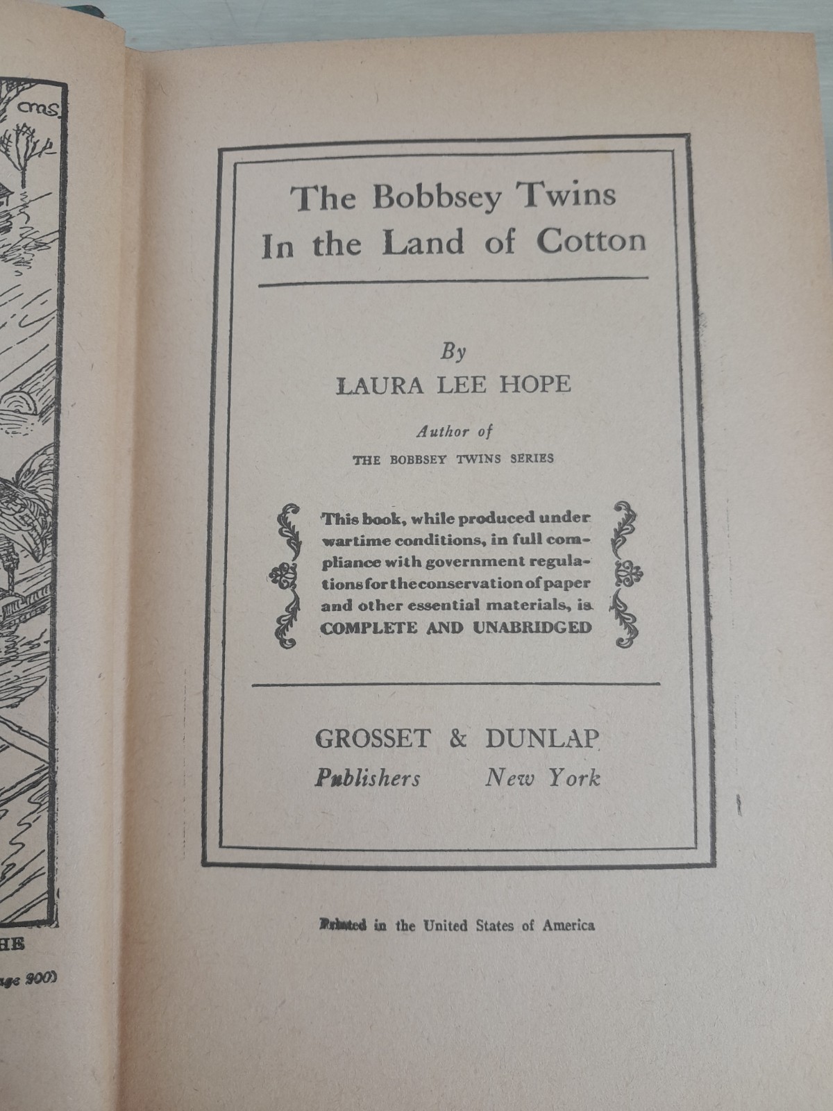 1942 The Bobbsey Twins In The Land Of Cotton Antique Hardcover 1st Edition