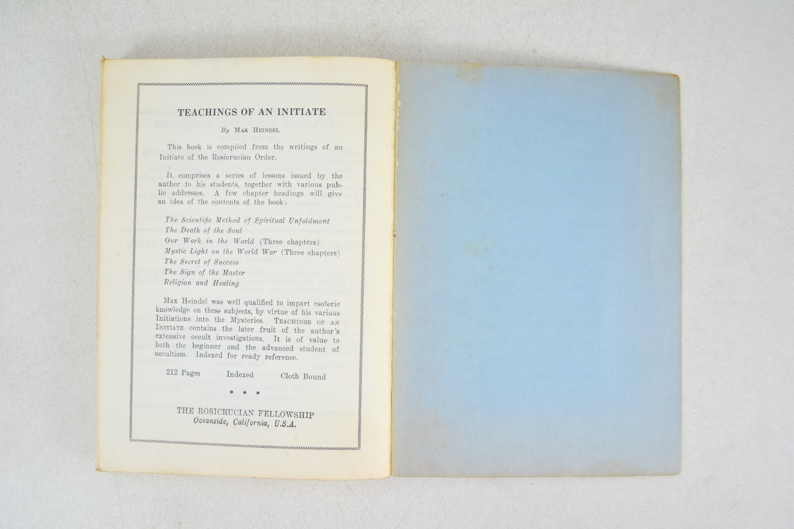 Scientific Tables of Houses 0 to 66, Rosicrucian Fellowship, 7th Print 1949 VTG