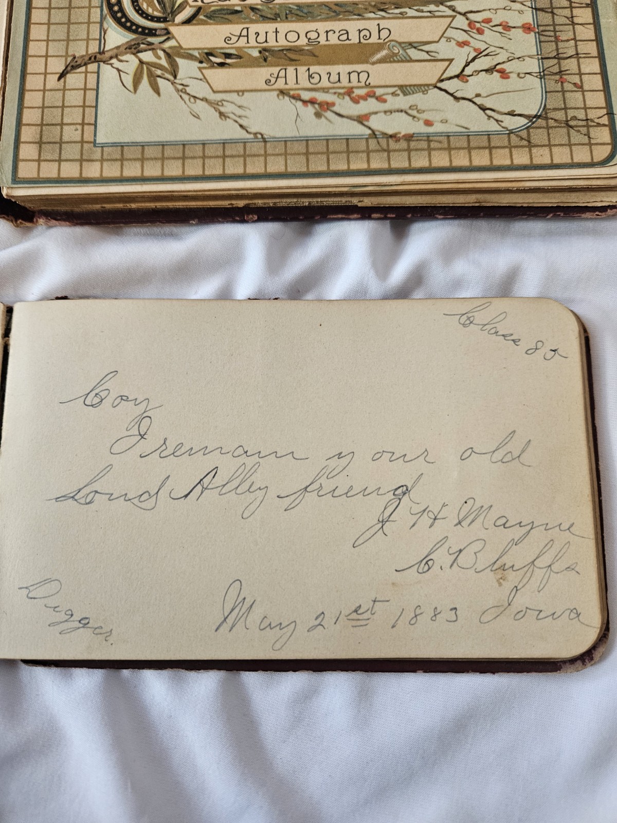 Lot 2 Antique Vintage 1880’s Autograph Books Iowa Texas Nearly Full