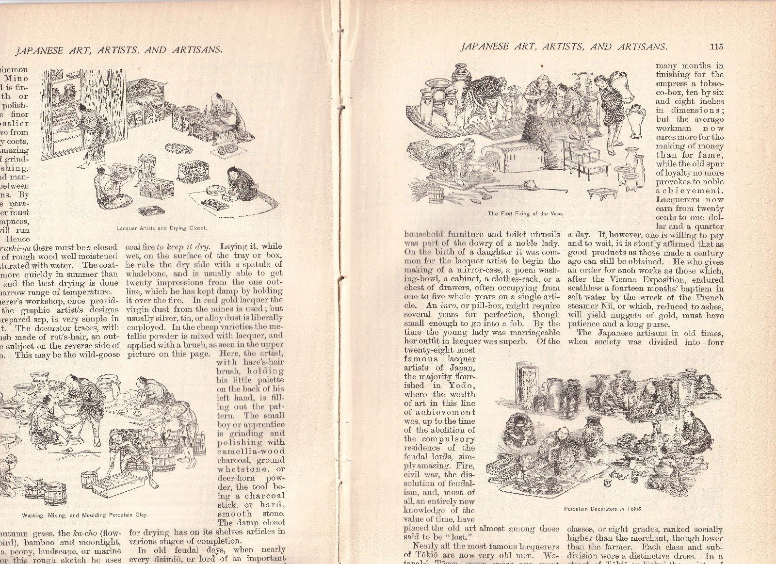 Japanese Art Artists and Artisans 1888 Magazine Article Vintage Japan History