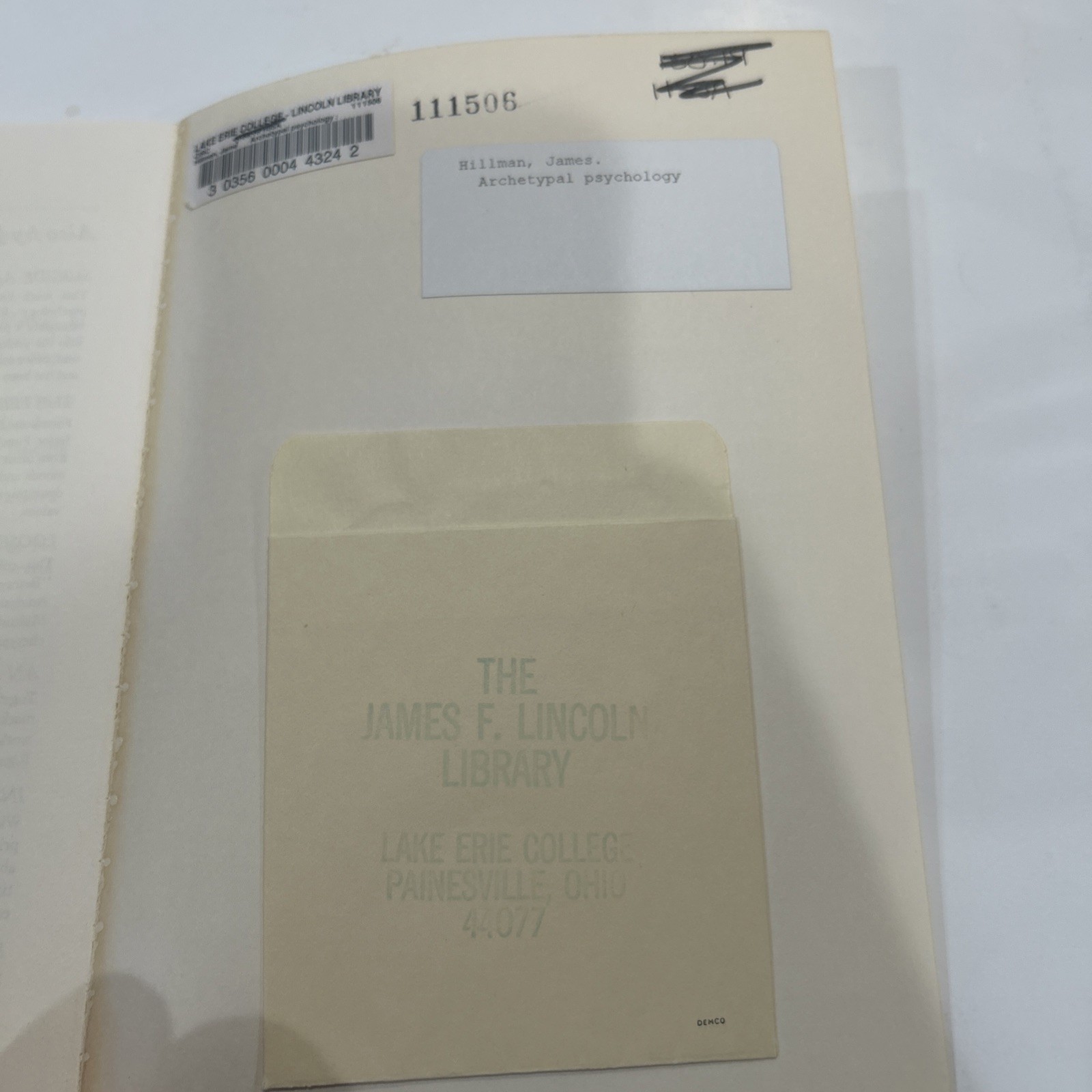 VTG Archetypal Psychology James Hillman c1983 Ex College Library