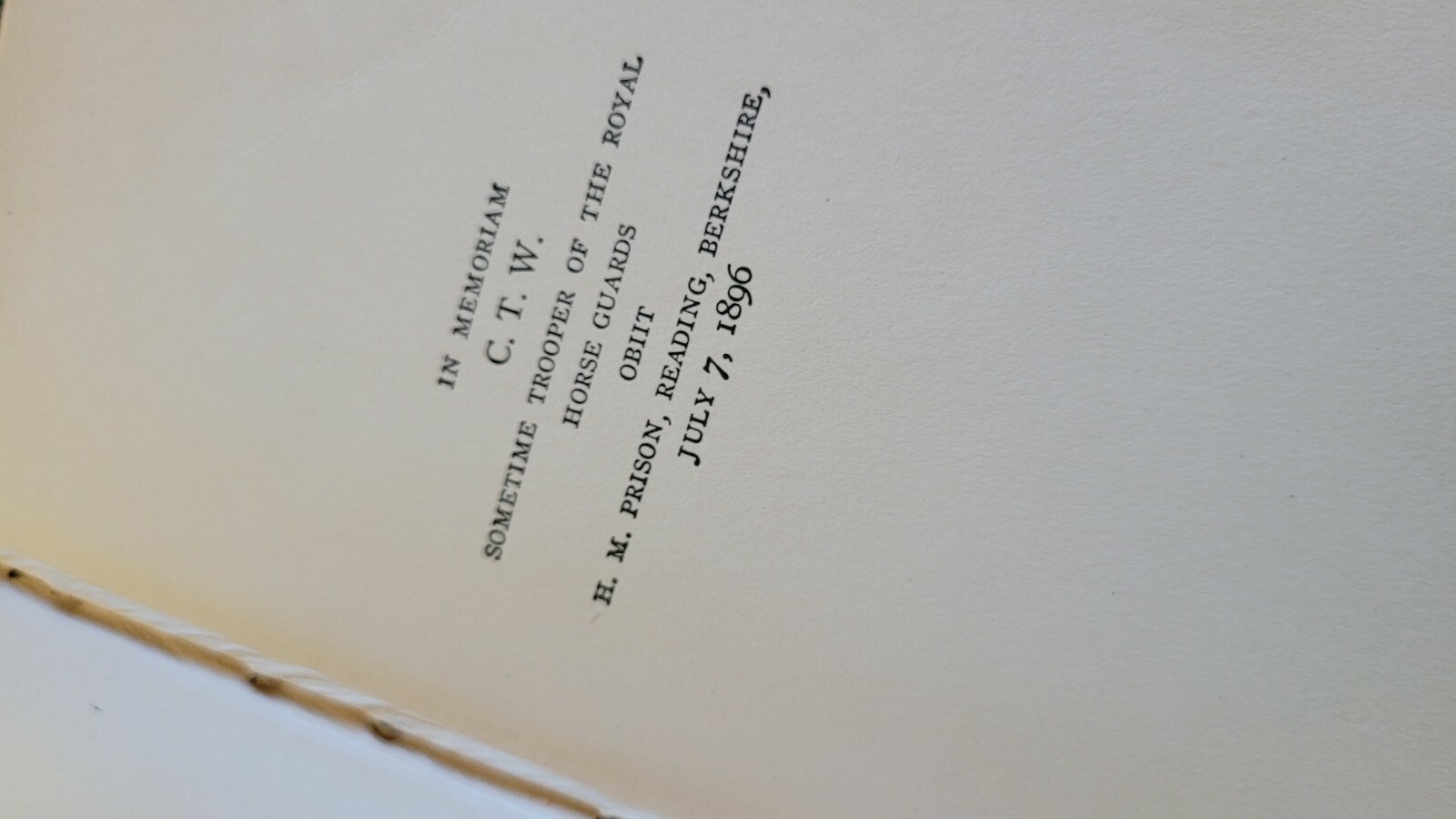 Oscar Wilde BOOK Ballad of Reading Gaol 1896 First Print Antique Book hardcover