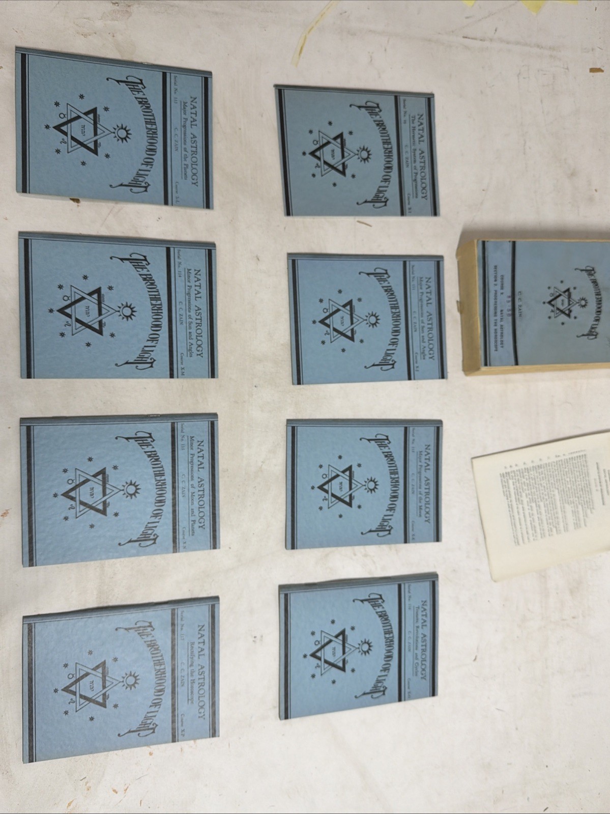 Natal Astrology, C. C. Zain, The Brotherhood of Light Courses Lot of 9, 1934