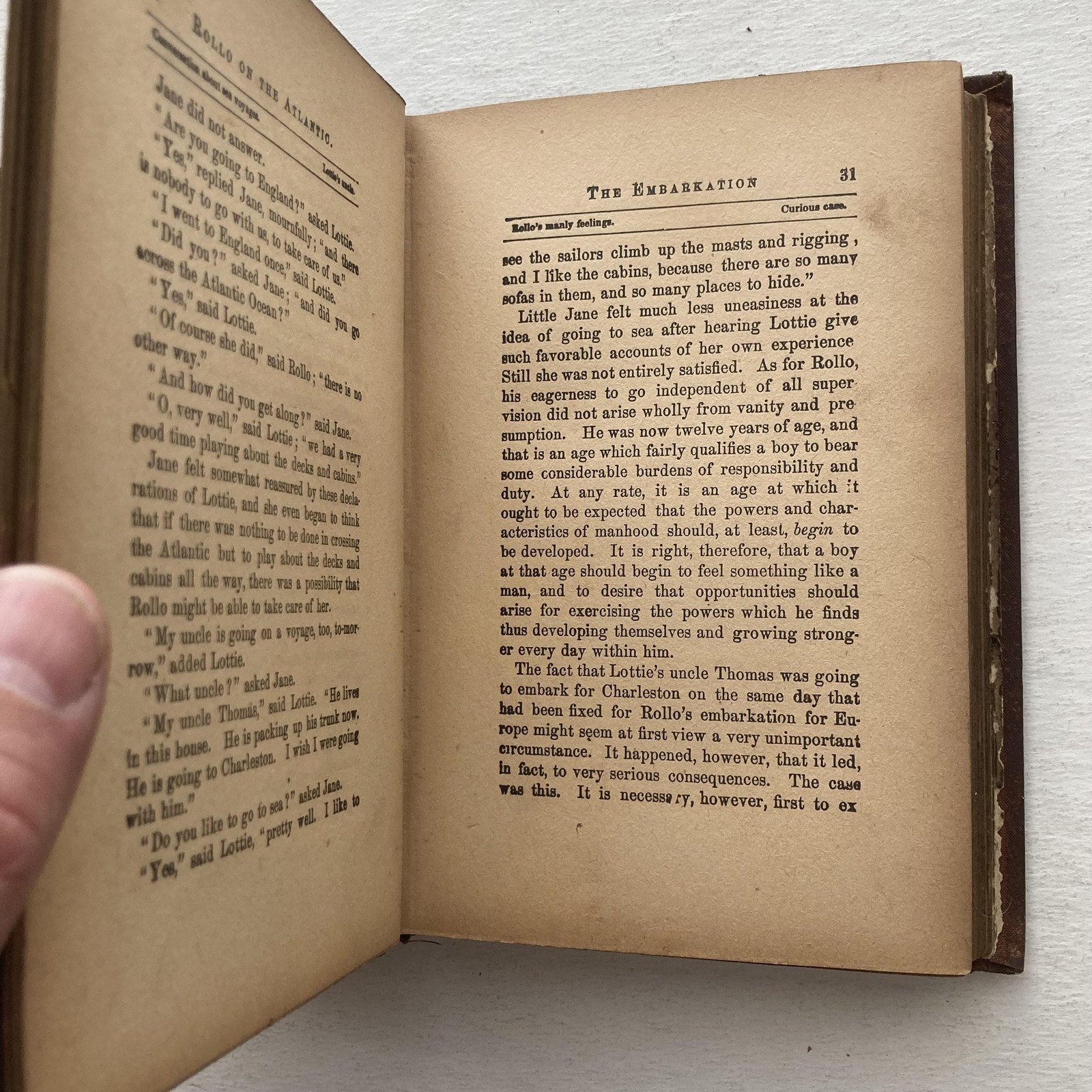 Vintage 1858 Rollo On The Atlantic Jacob Abbott Hurst Brown Cloth HC Juvenile