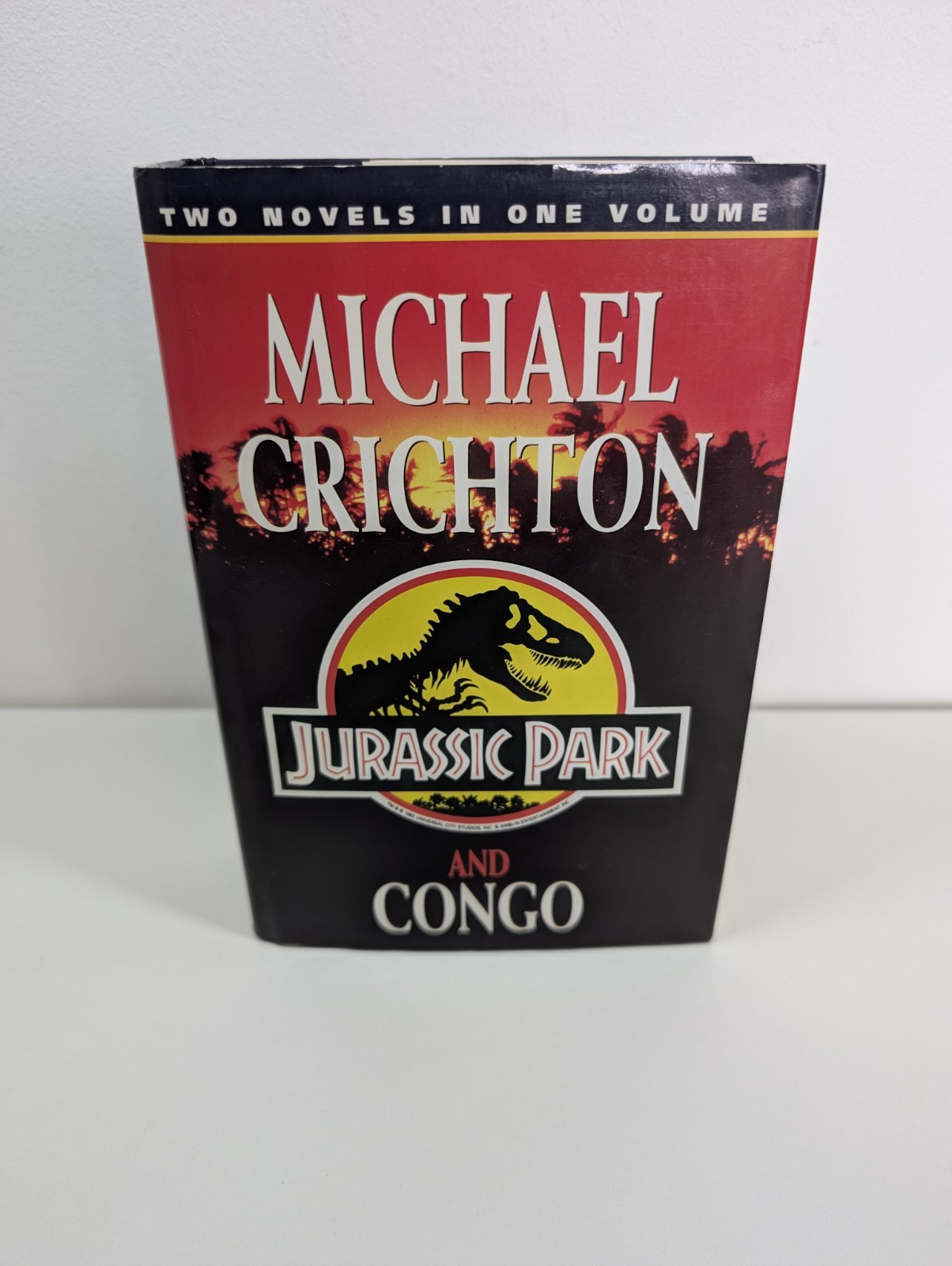Michael Crichton Jurassic Park and Congo Hardback with Film Logo Dust Cover 1993