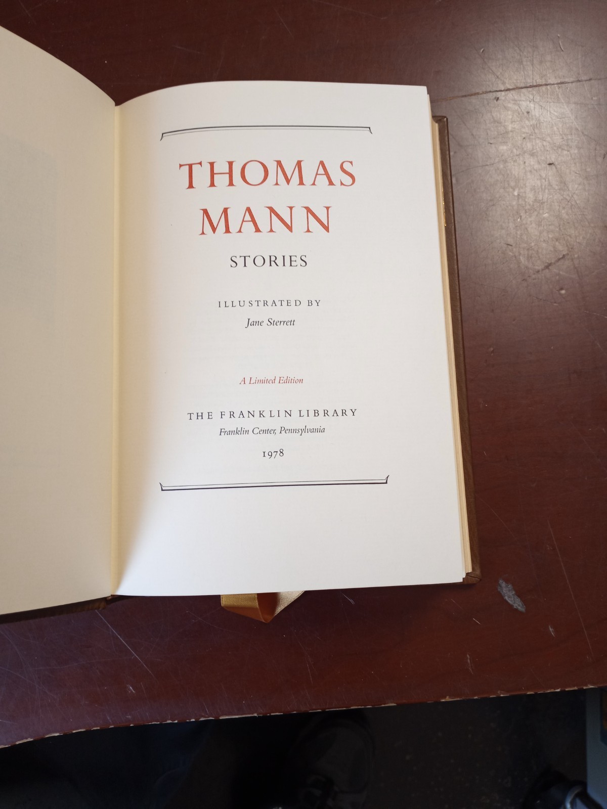 Franklin Library Thomas Mann Stories 1978 Full Leather Hardcover Limited Ed