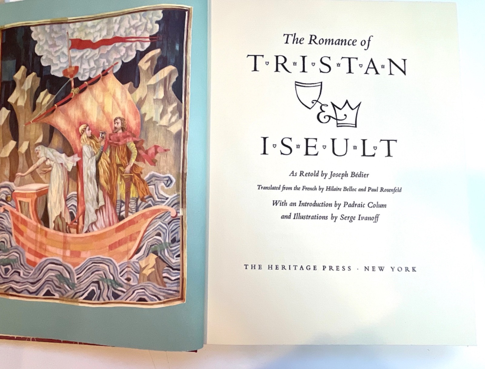 The Romance of Tristan & Iseult Heritage Press 1960 Bedier Illustrated, Slipcase