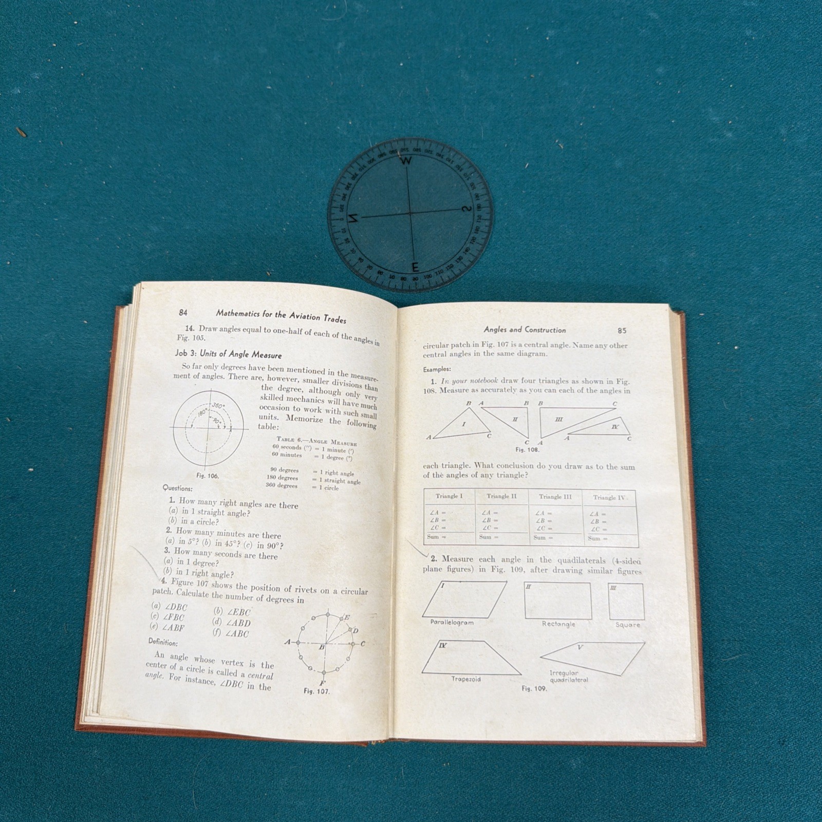 Mathematics for Aviation Trades 1942 McGraw Hill Aircraft Math Compass