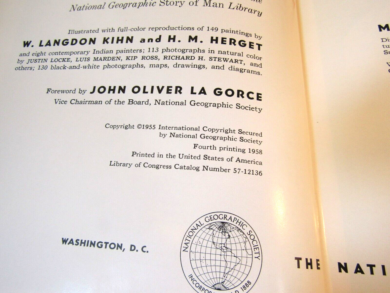 INDIANS of the AMERICAS ~ National Geographic 1958 4th Print HB VG color native