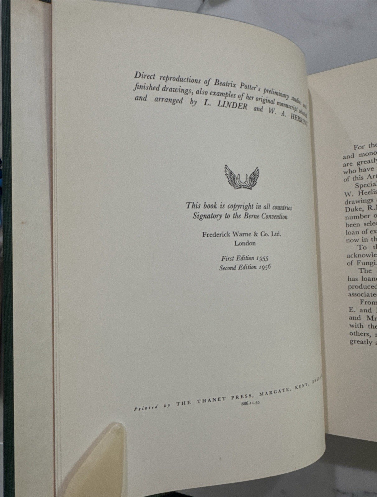 The Art of Beatrix Potter (Frederick Warne, Hardcover, Second Edition, 1956)