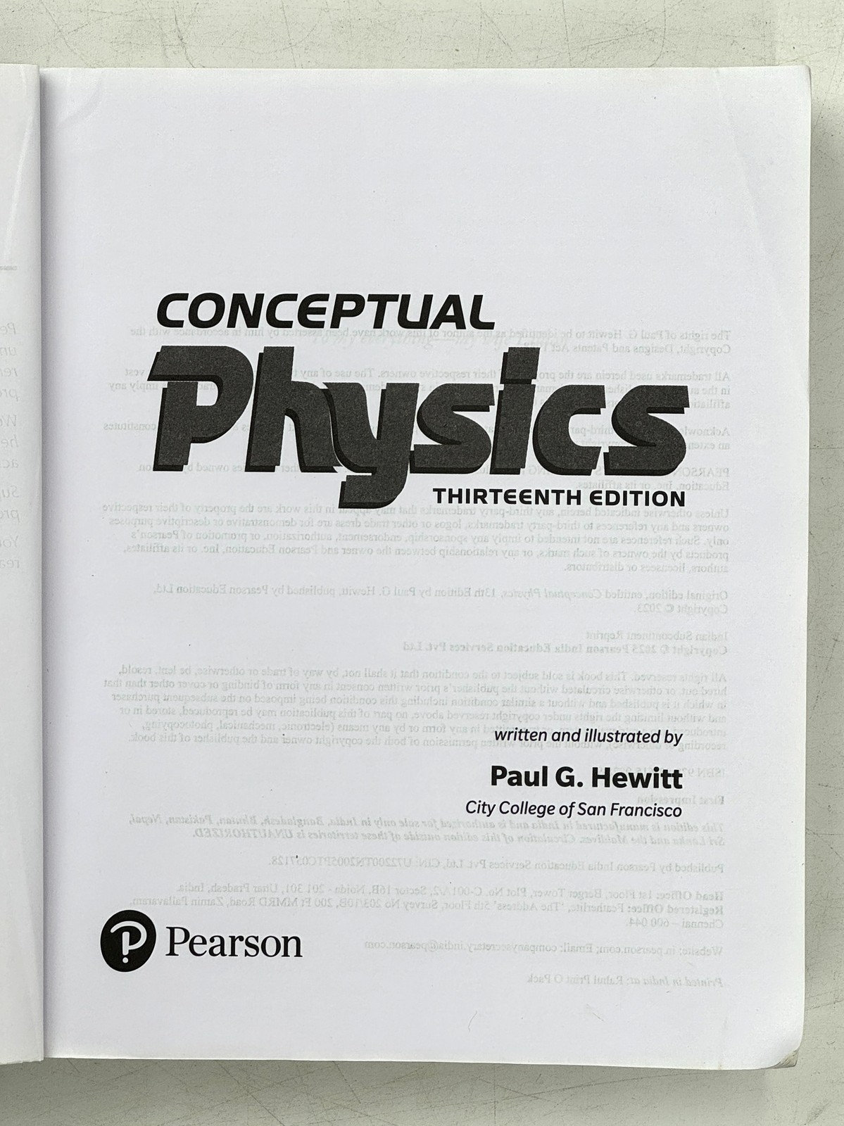 2025 PAUL G. HEWITT. Conceptual Physics Thirteenth Edition PB