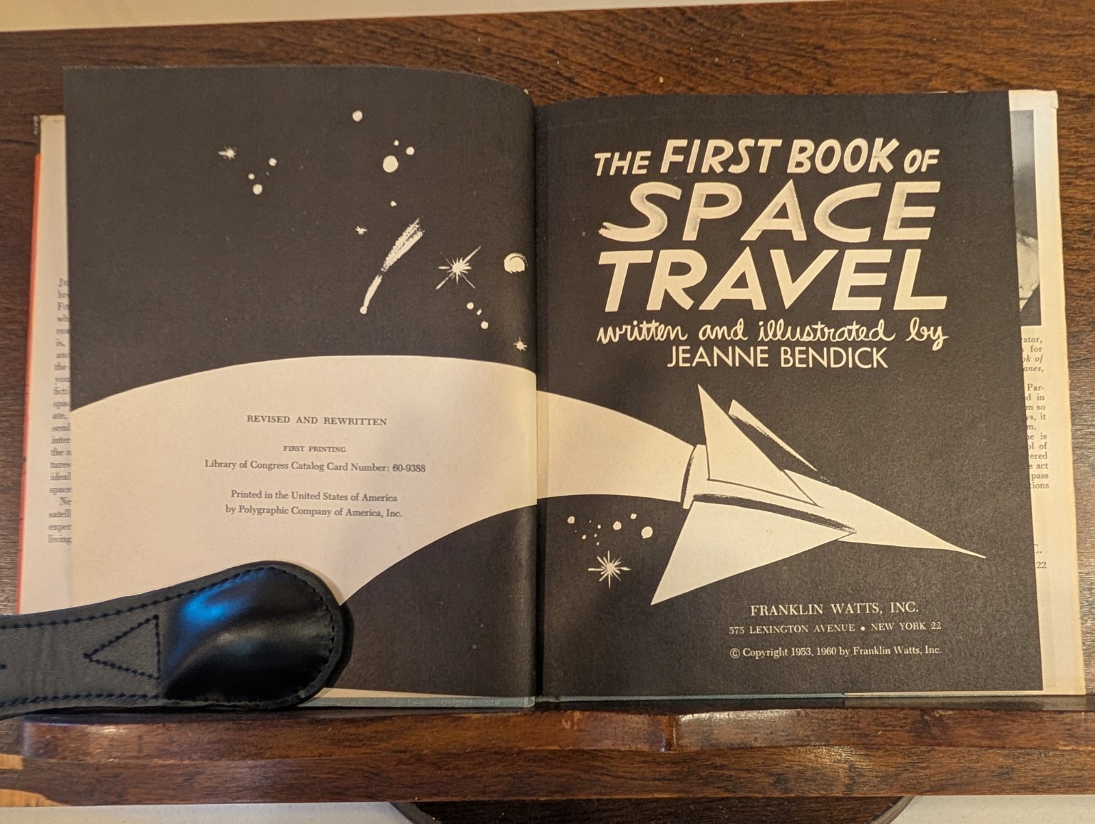 FIRST BOOK OF SPACE TRAVEL by Jeanne Bendick – 1960 Revised Edition Illus HC/DJ
