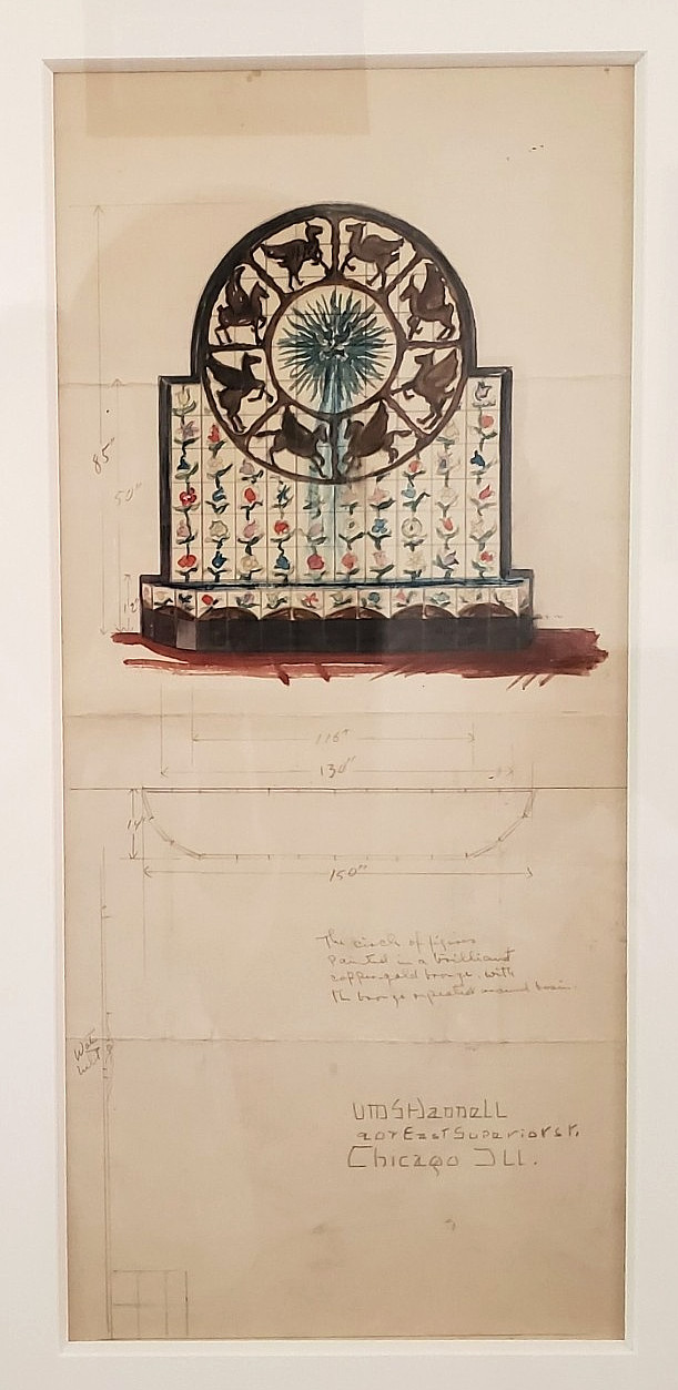 VINOL M.S. HANNELL ( 1896-1964) CHICAGO, ILL ARCHITECTURAL MODERN DRAWING SIGNED