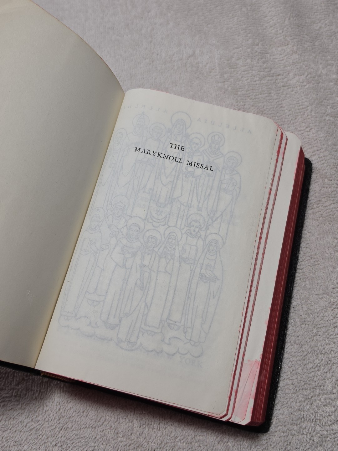 Maryknoll Missal Roman Catholic Book Vintage 1965 Ephemera Black Bonded Leather