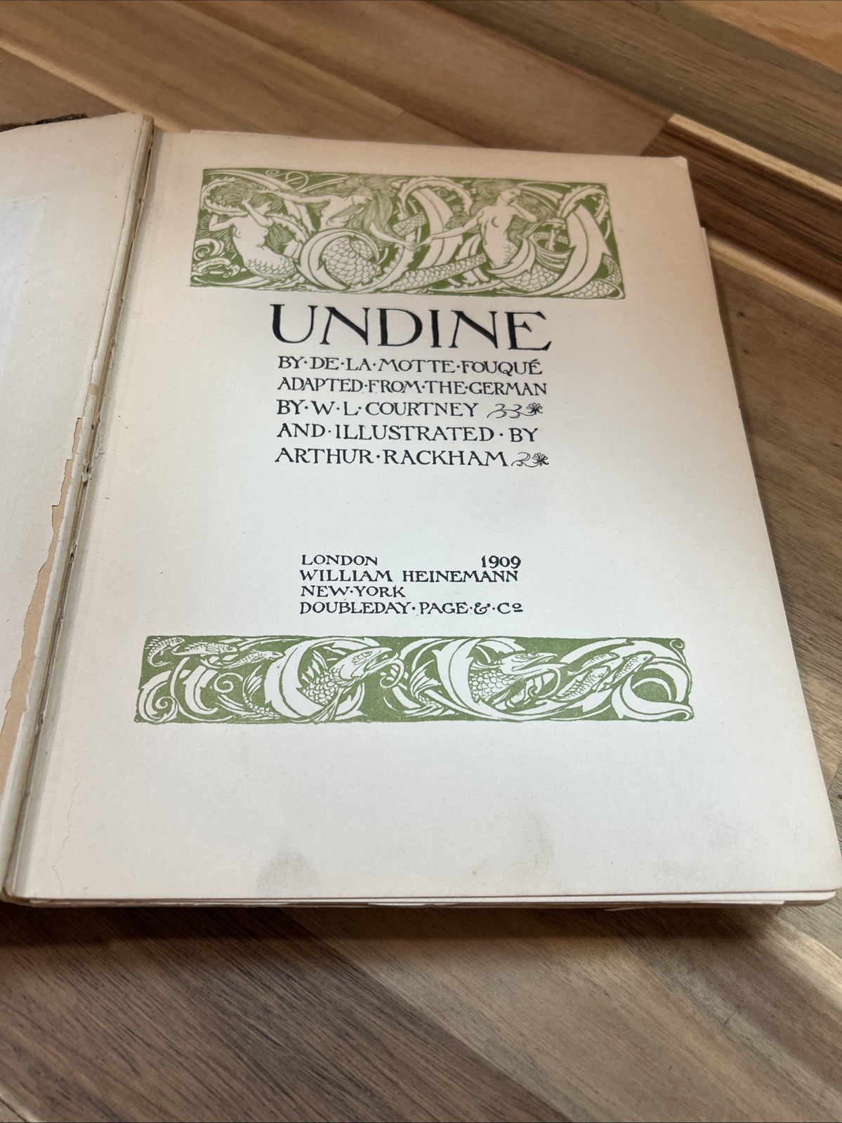 UNDINE 1909 Friedrich De La Motte Fouque ARTHUR RACKHAM 1st Edition 15 Plates