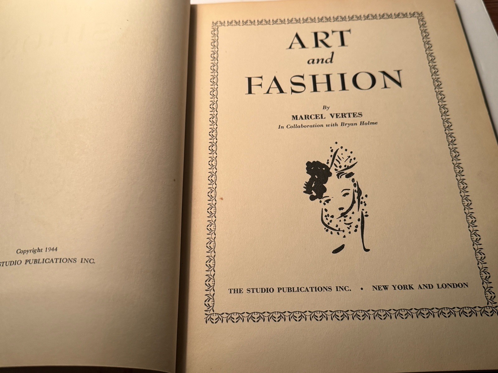 ART AND FASHION Marcel Vertes 1944 Hardcover Studio Publications rare HTF