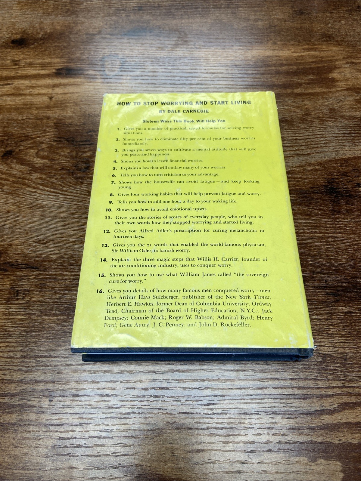 Vintage 1948 How To Stop Worrying and Start Living Self Help Hardcover