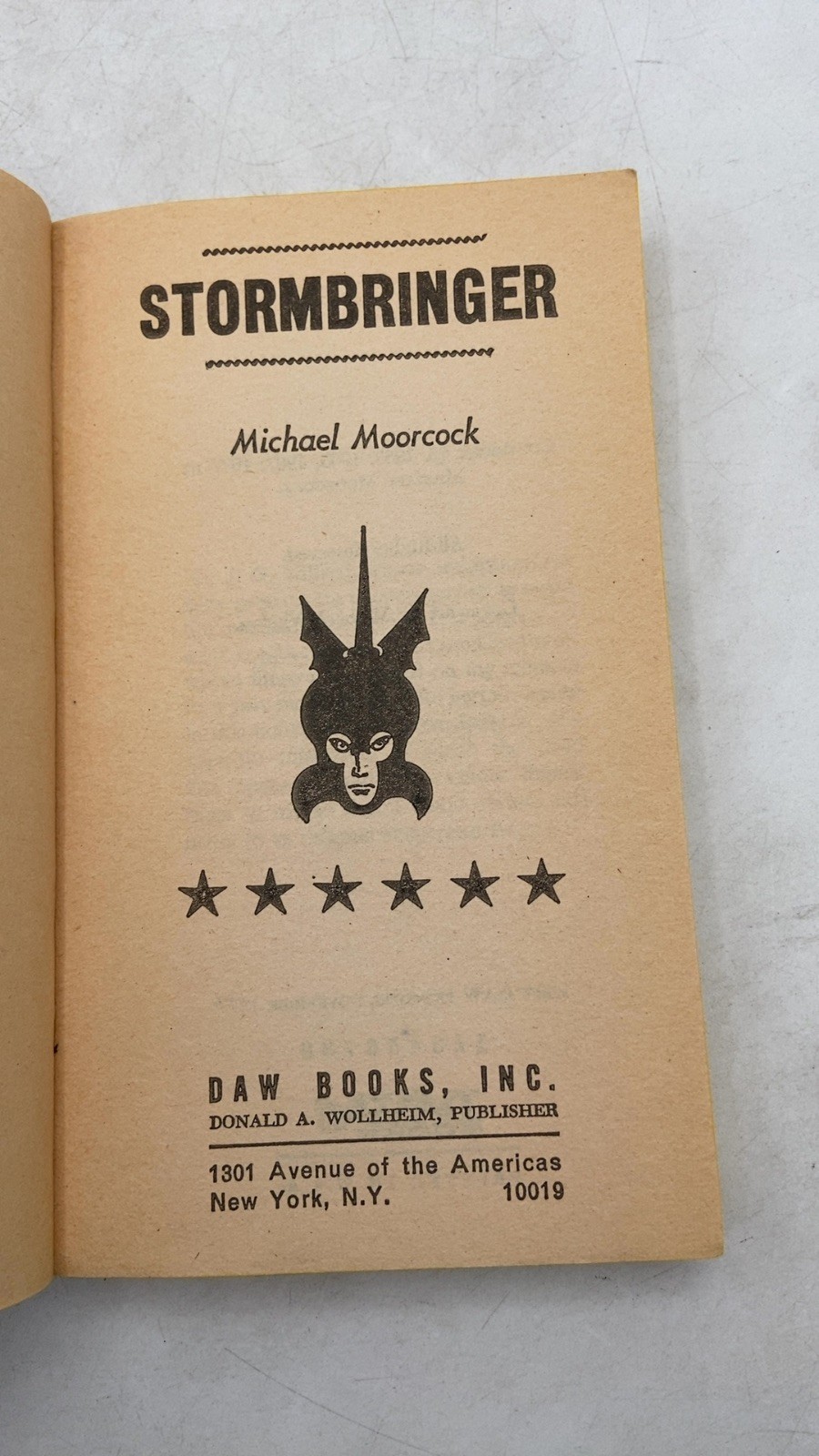 Stormbringer Michael Moorcock Paperback First DAW Printing, November 1977 1977