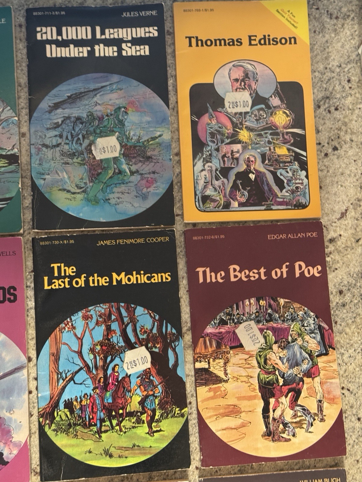 Vintage Illustrated Classics/Airmont Paperback Lot 12 Books 60s & 70s Poe Wells