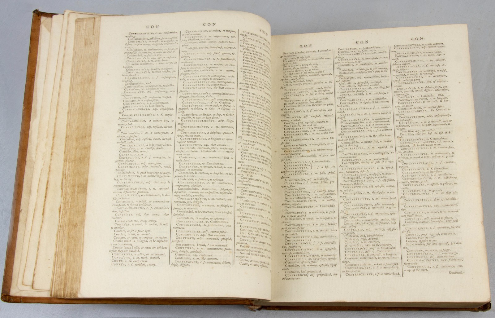 English Italian – Joseph Baretti DICTIONARY – 1790 – Bridehead Dorset provenance
