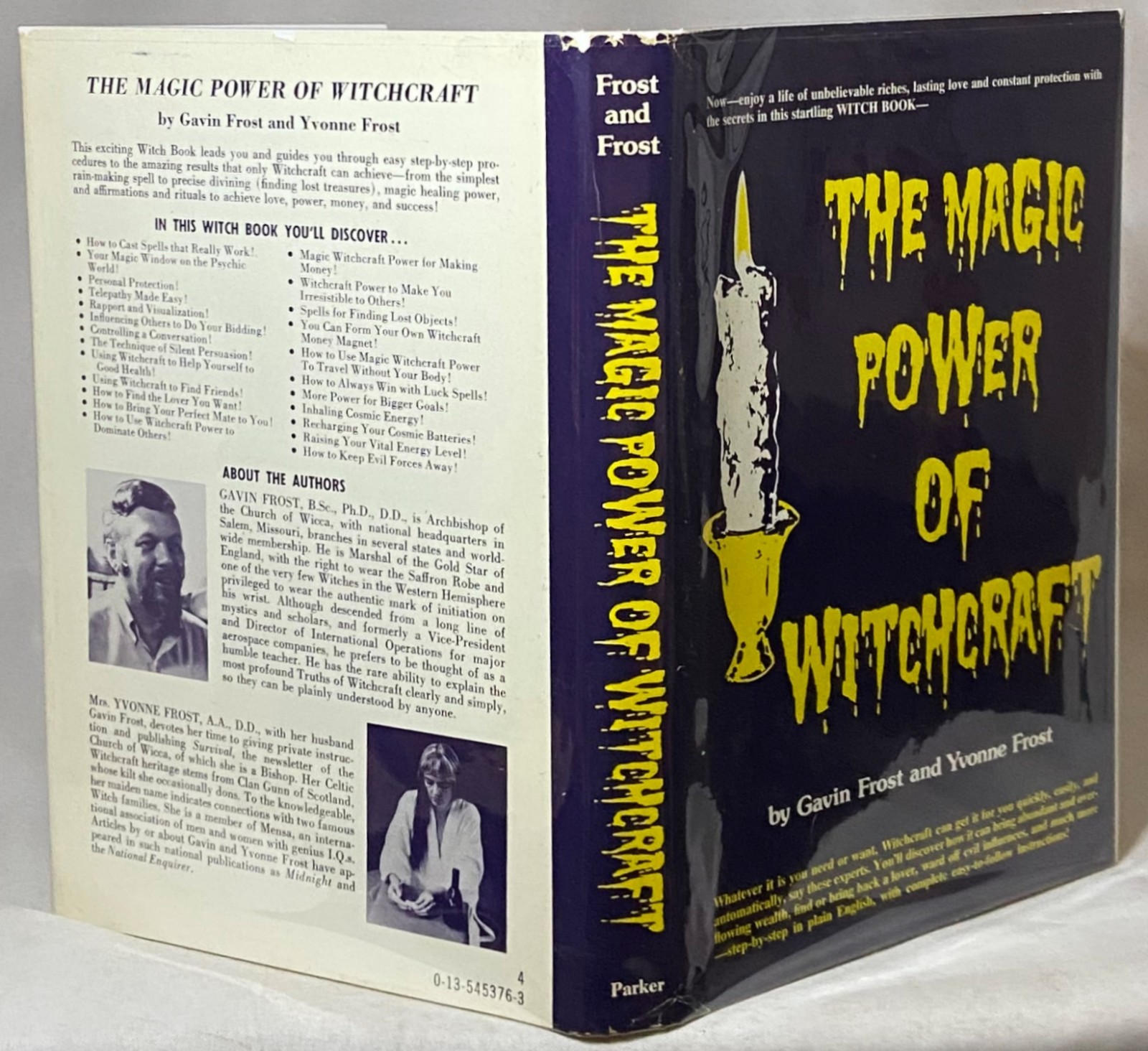 1976 THE MAGIC POWER OF WITCHCRAFT Occult Spells FROST Vintage Book w/ DJ