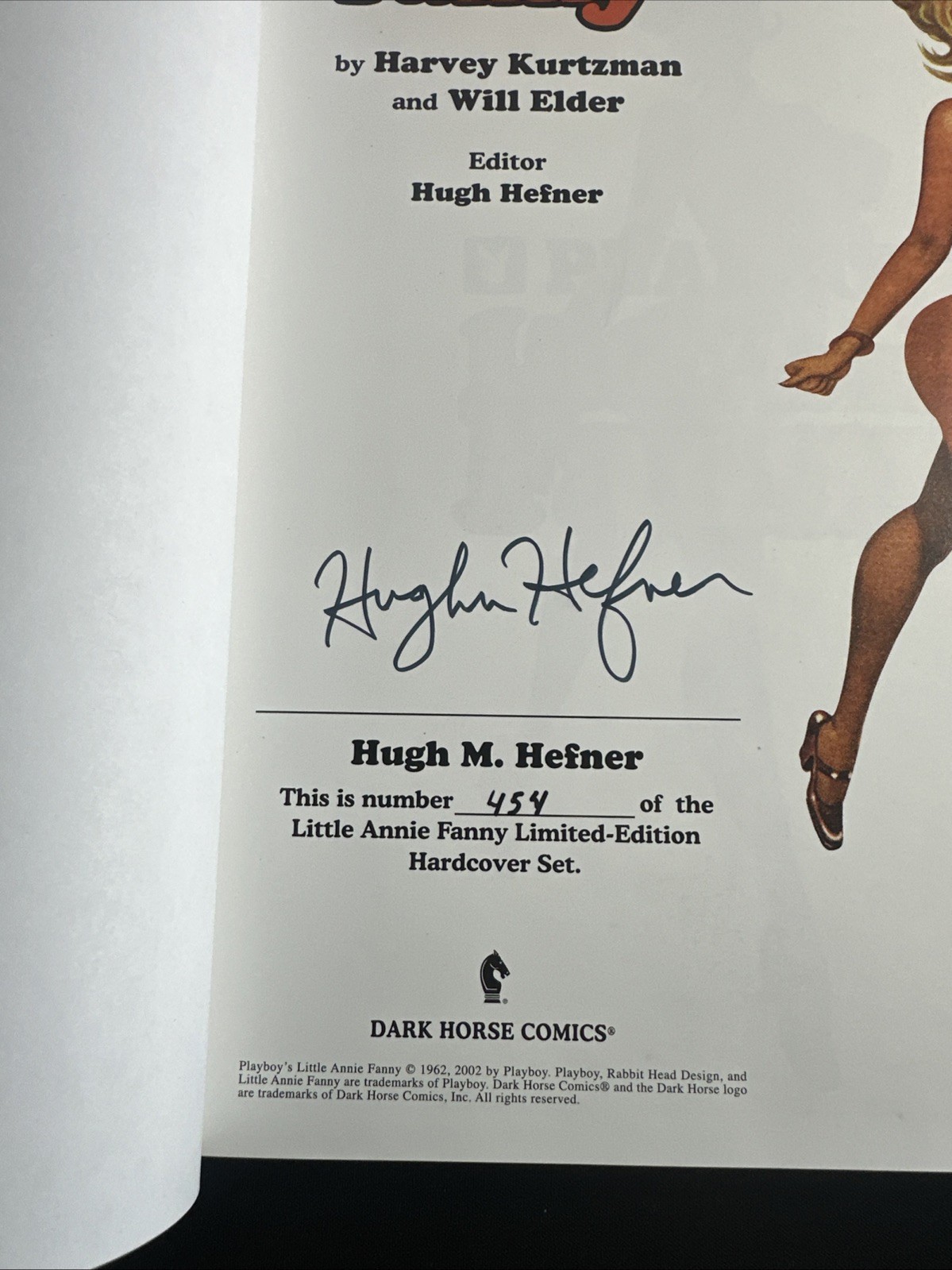 Little Annie Fanny Limited edition Vol 1 & 2 HC set SIGNED BY HUGH HEFNER #454