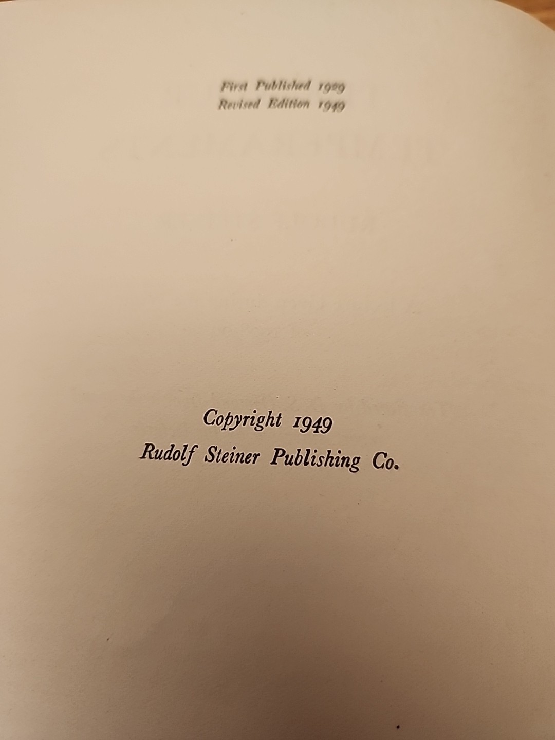 1949 The Four Temperaments Lecture Rudolf Steiner Publishing Co London Paperback