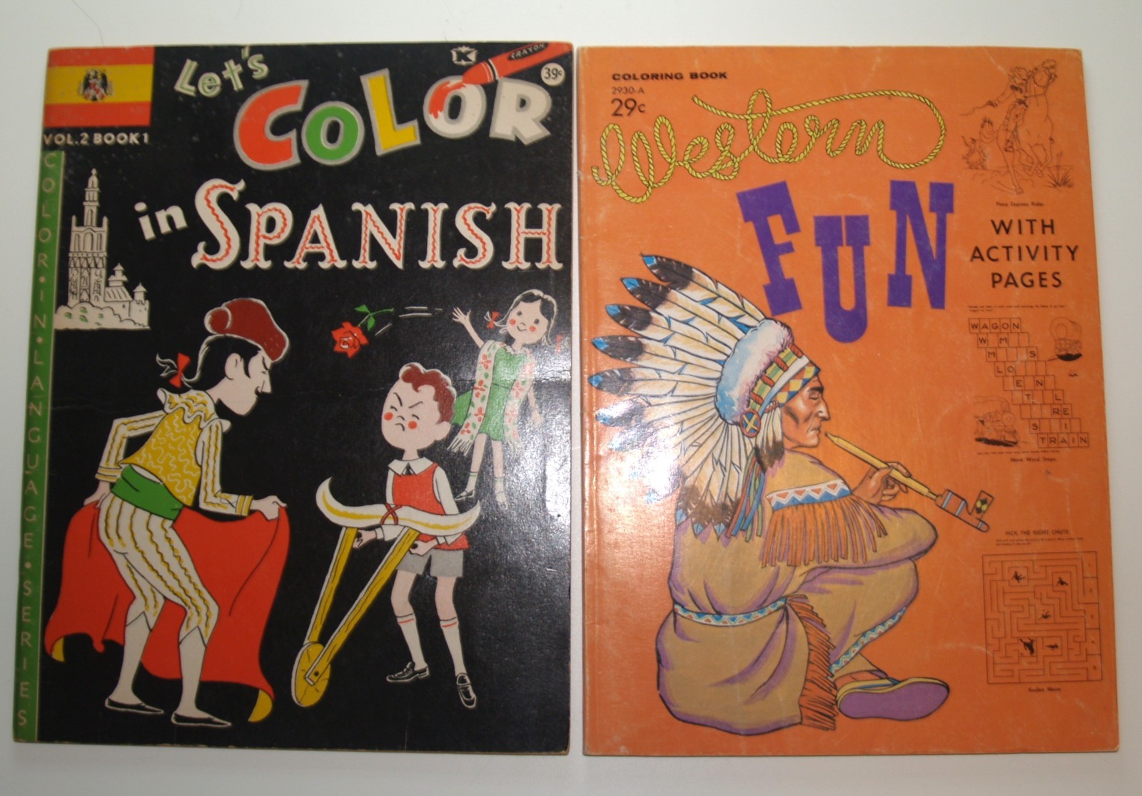 16 Vintage Coloring book from 1949 thru 1972 Good condition, some coloring