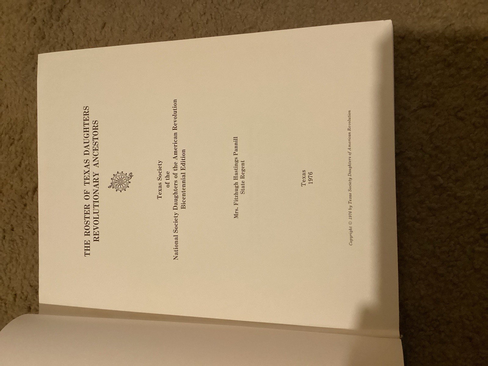 Vtg TSDAR TEXAS SOCIETY DAUGHTERS OF THE AMERICAN REVOLUTION ROSTER VOL 1,2,3 &4