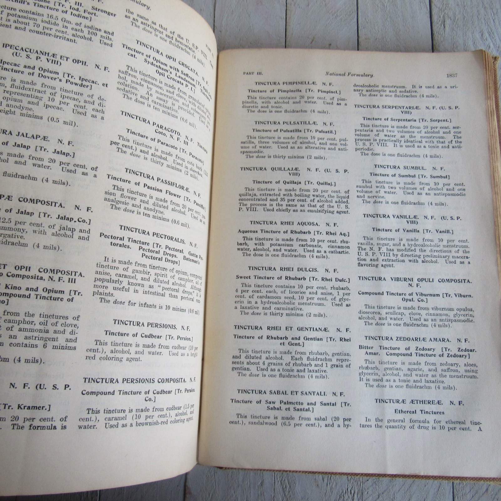 Antique Vtg The Dispensatory of the United States of American 1918 20th Edition