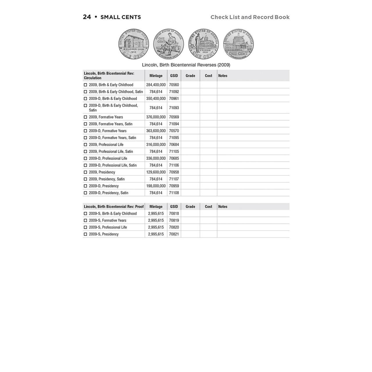 Check List & Record Book of US & Canadian Coins Collection Track Write Notes