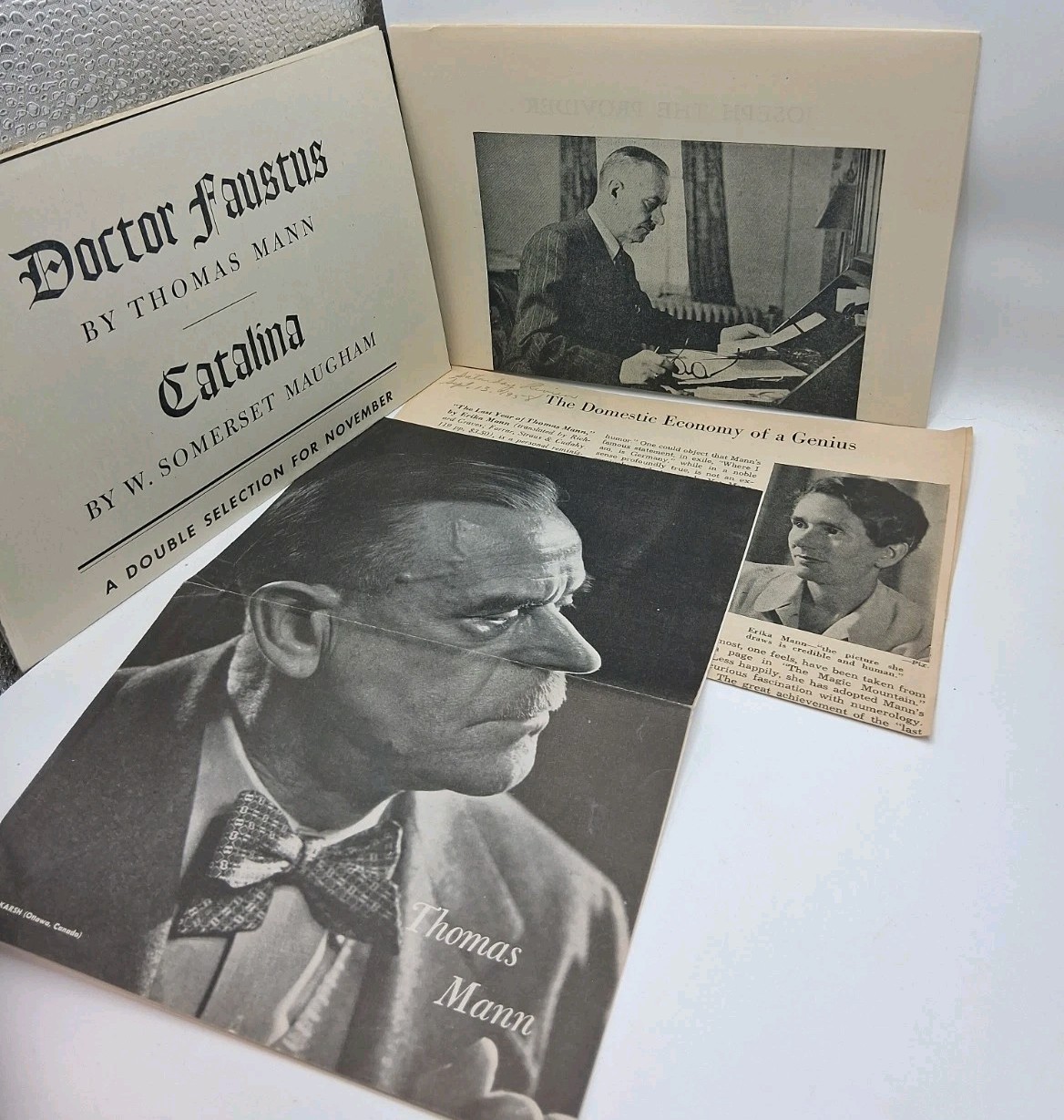 Doctor Faustus by Thomas Mann ~Book Club Edition 1948 w/Extras, Inserts HC HB DJ