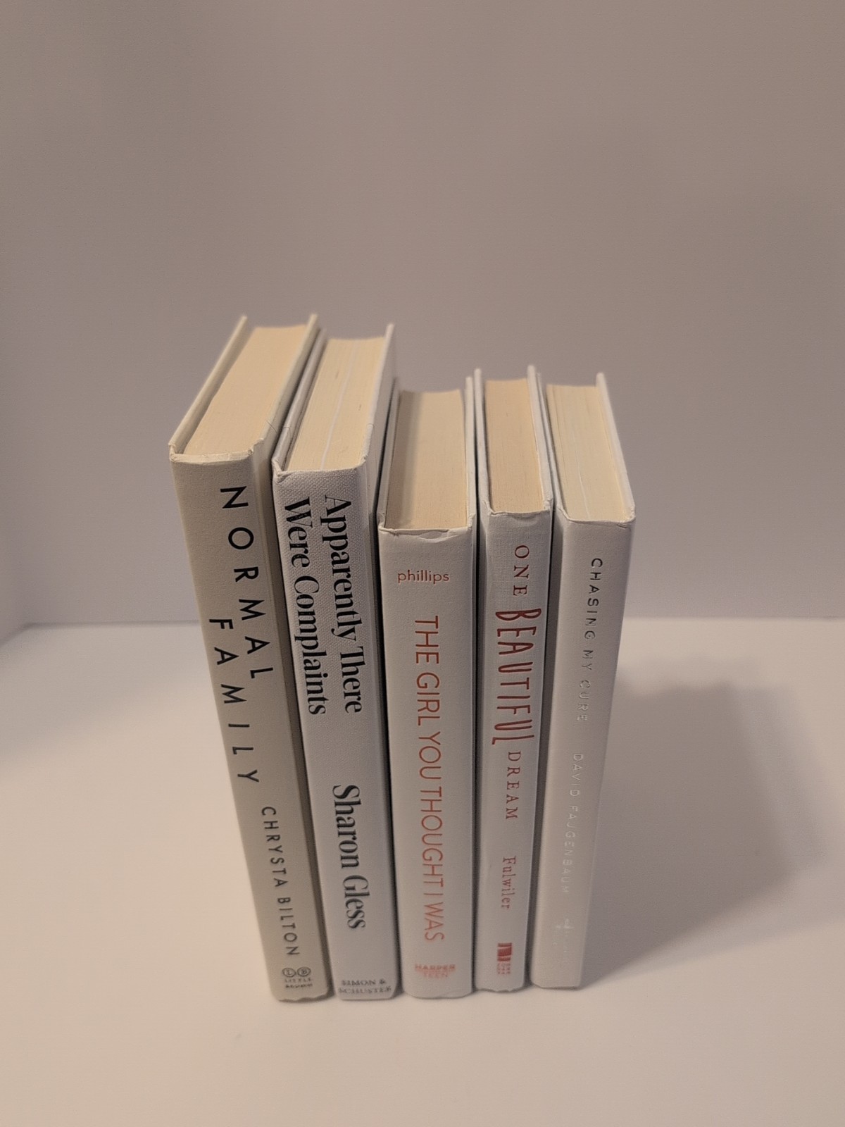 RANDOM Lot of 5 Hardcover Decor Books WHITE CREAM Shade Staging Home Decor Props