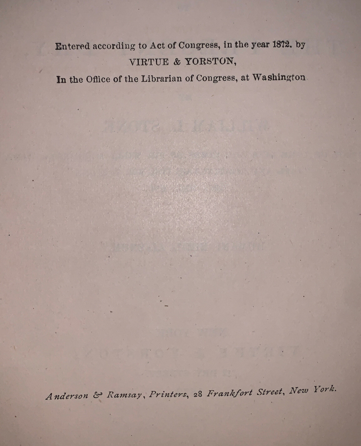 1872, HISTORY OF NEW YORK CITY, BY WILLIAM STONE, BOUND IN FULL LEATHER, NYC, NY