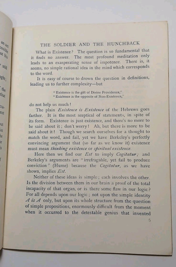 Aleister Crowley – The Soldier And The Hunchback – Vintage Occult Book Booklet