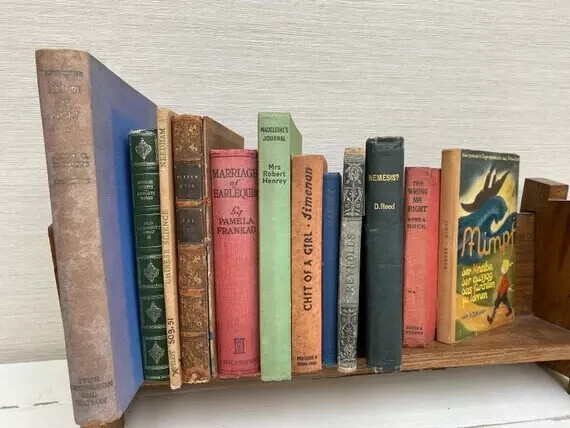Lot of 18 Vintage Old Rare Antique Random Hardcover Books – Library Decor