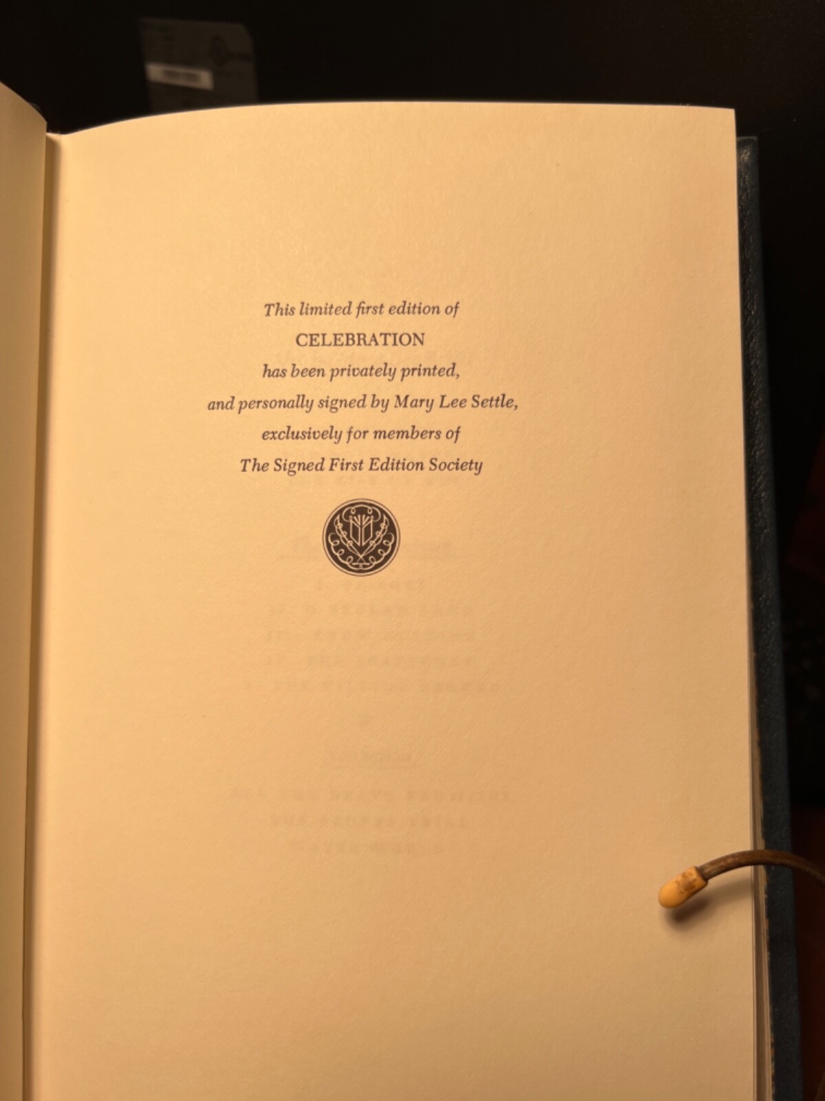 HTF Signed Fine Leather Decorated Mary Lee Settle Celebration 1st Edition Gift !