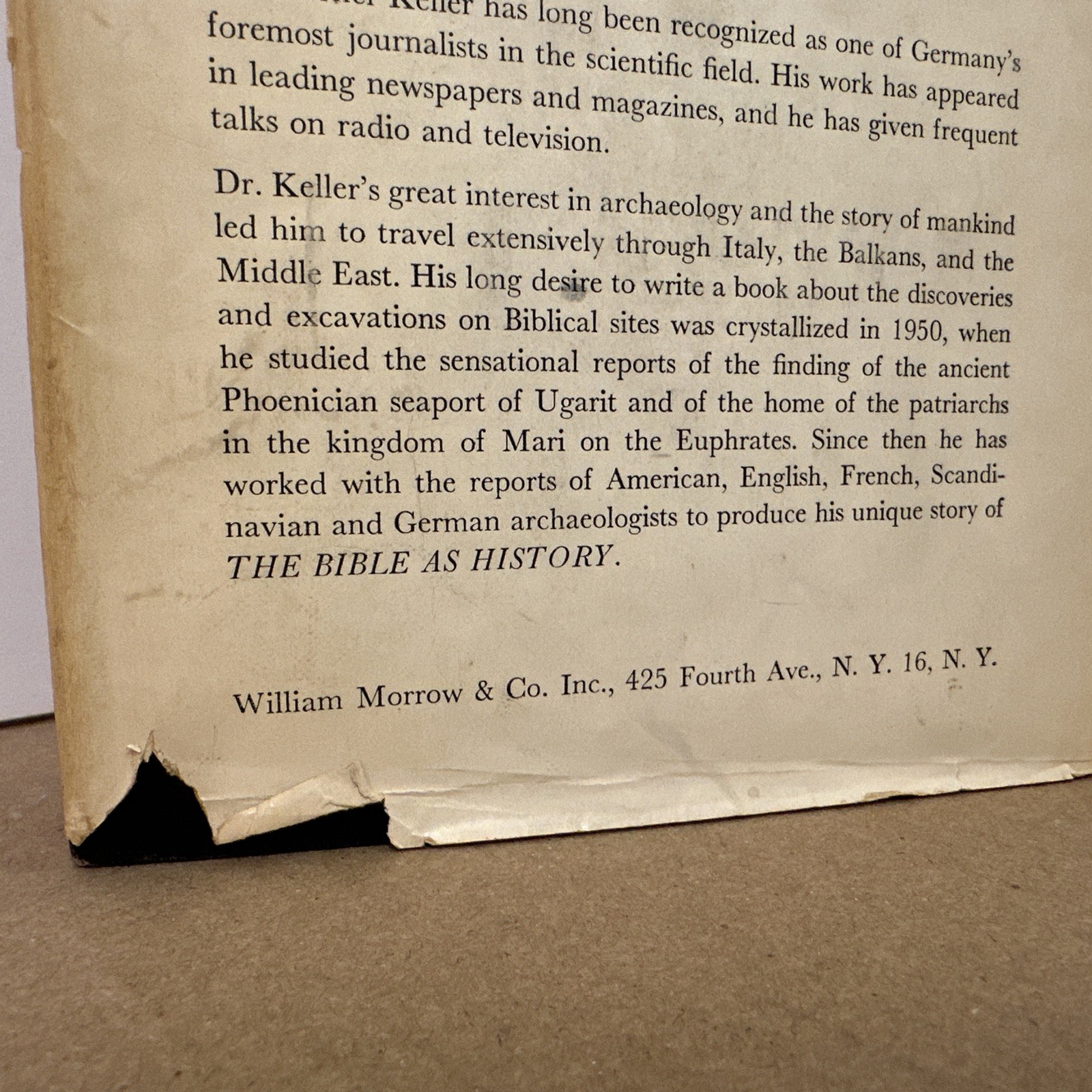 The Bible as History by Werner Keller 1956 Hardcover Dust Jacket