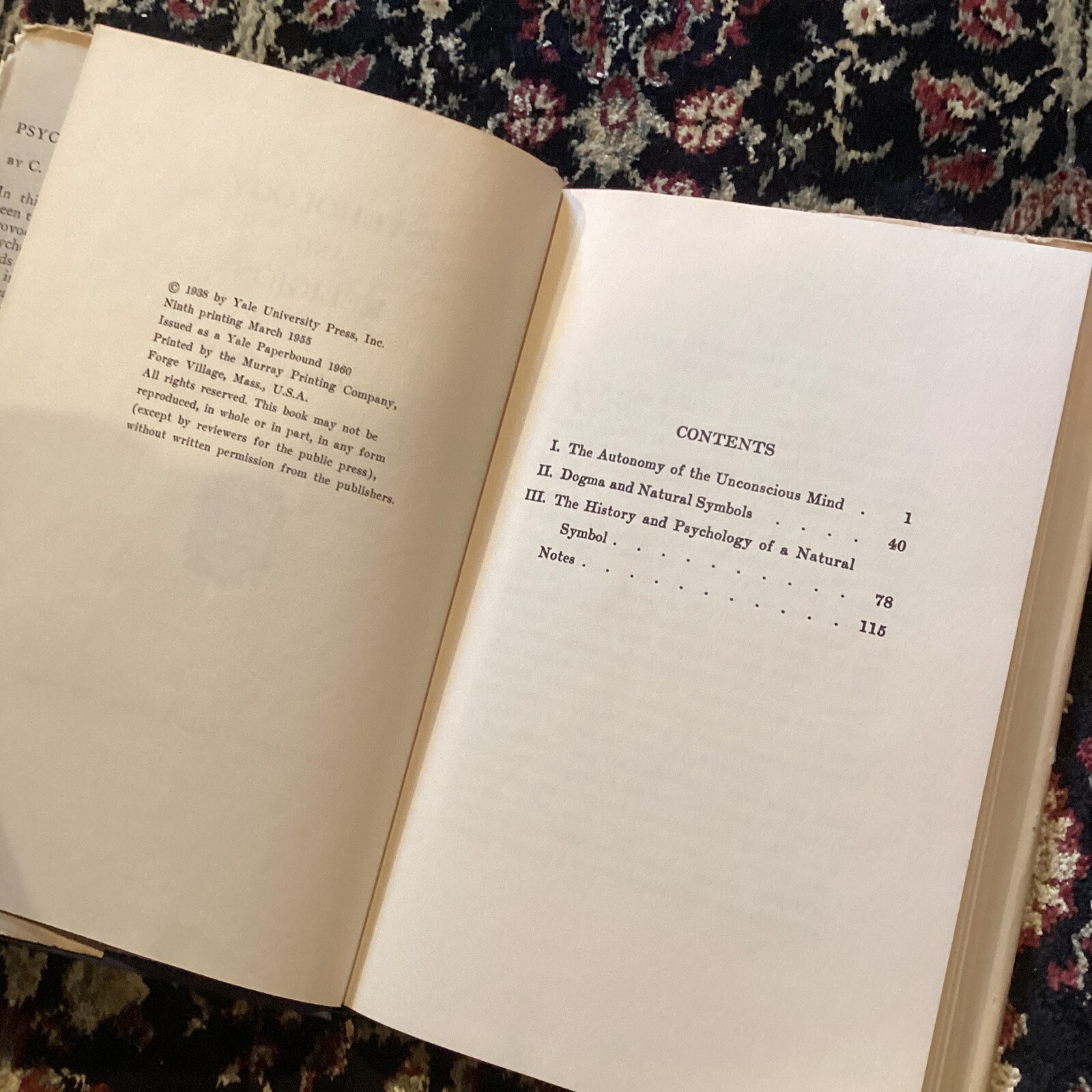 Psychology & Religion by Carl Jung | Yale University Press | 9th Printing (1955)