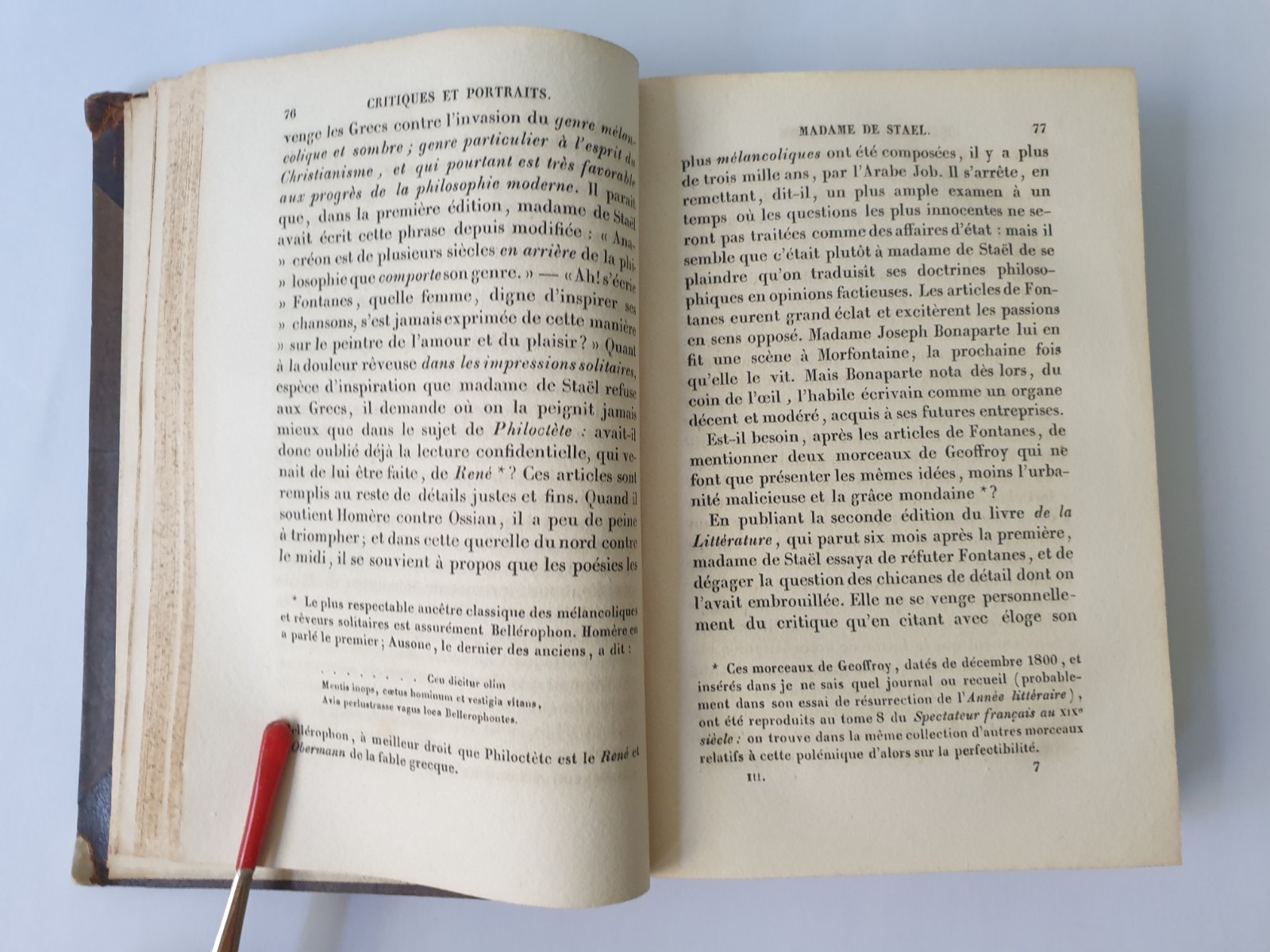 Sainte-Beuve Critiques et portraits littéraires TI, TII, TIII. Bruxelles 1832