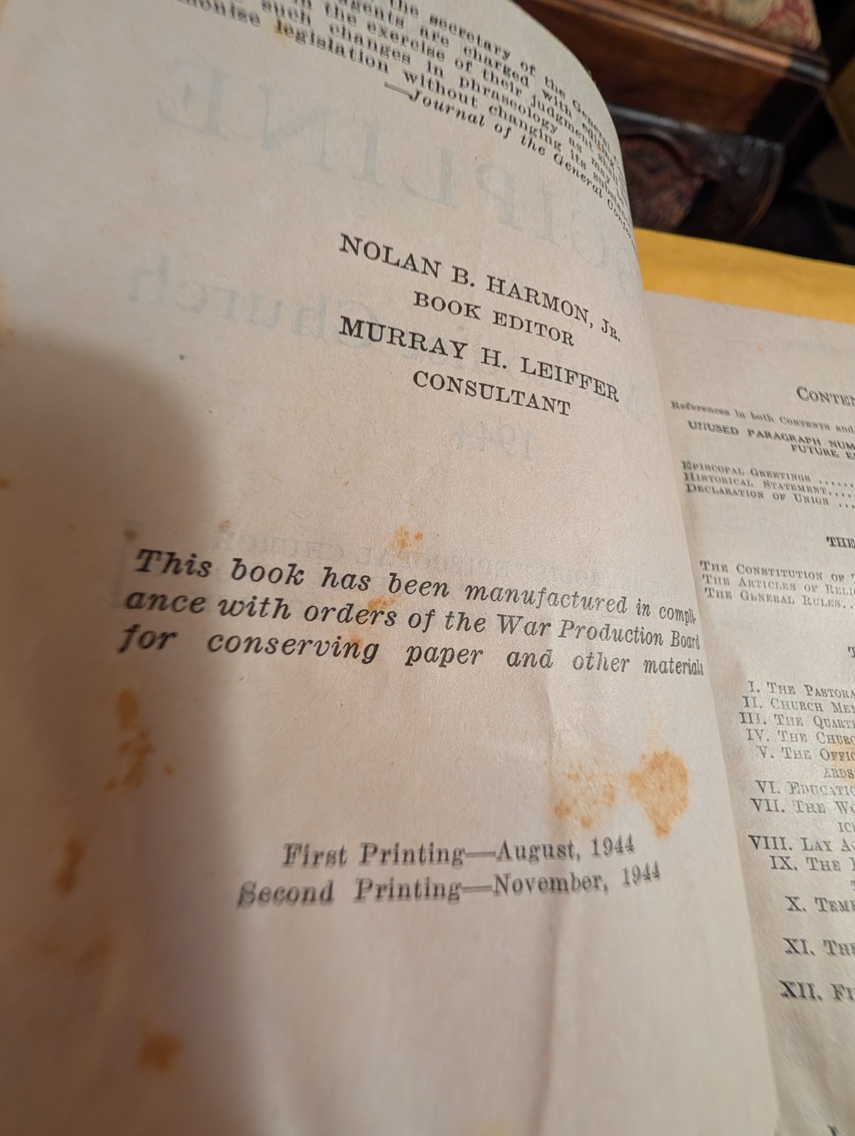DISCIPLINE OF THE METHODIST CHURCH – 1944