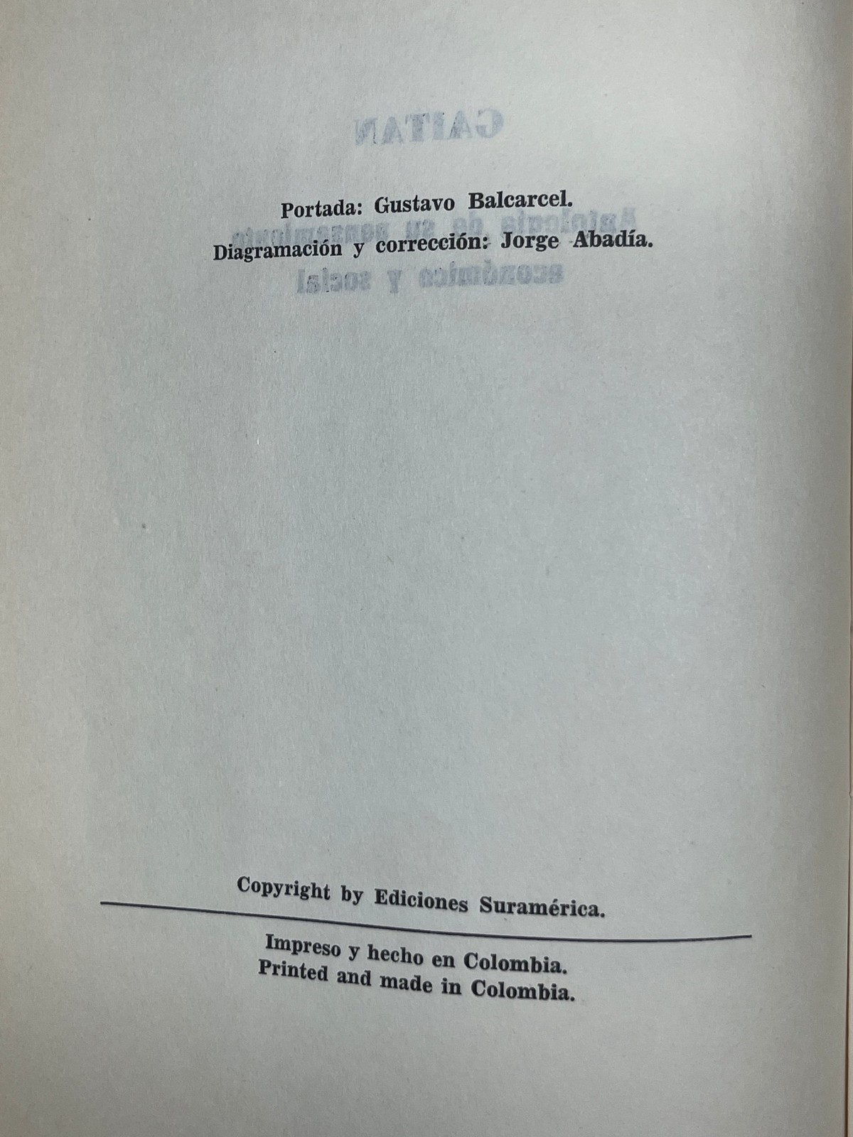 1968 Gaitan Antología de su pensamiento Paperback Ediciones Suramerica