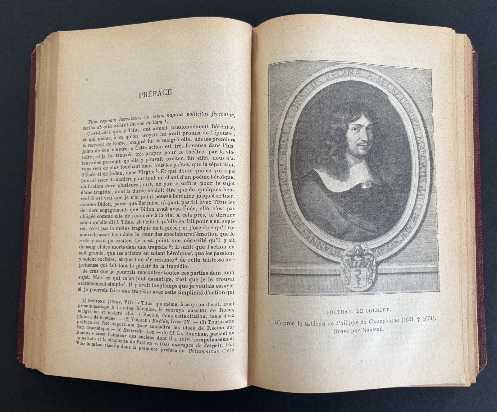 Antique French Book RACINE Oeuvres Choisies 1924 Paris Bookshelf Decor Staging