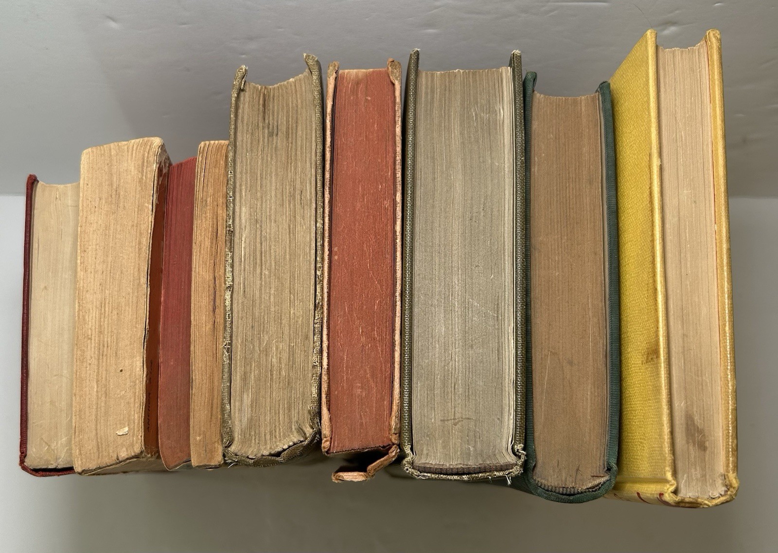 Lot of 9 Unique Antique & Vintage Decorative Books Various Authors & Sizes