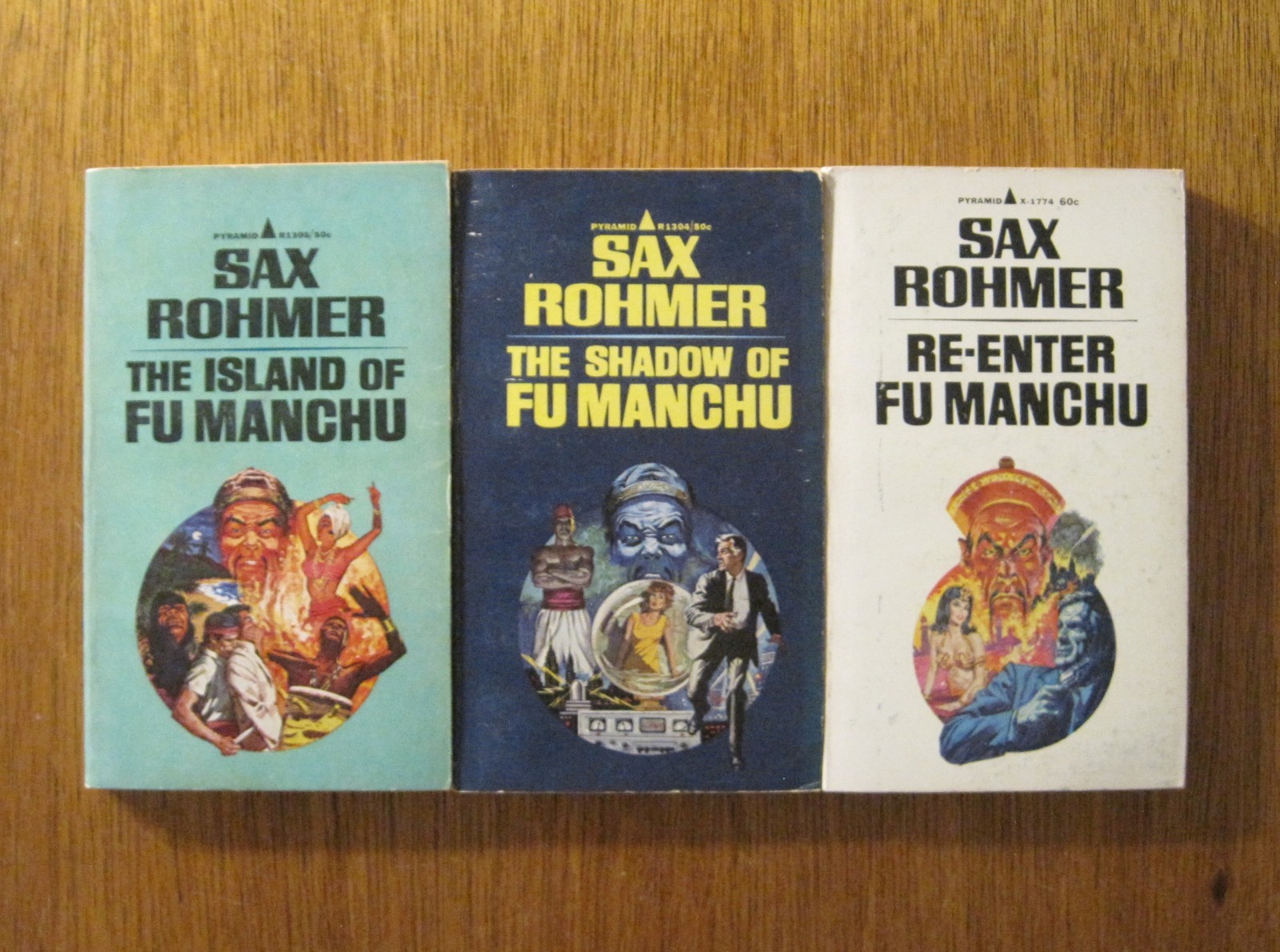 Vintage – Sax Rohmer FU MANCHU – 9 Pyramid Paperback Book Lot – Pulp Thrillers