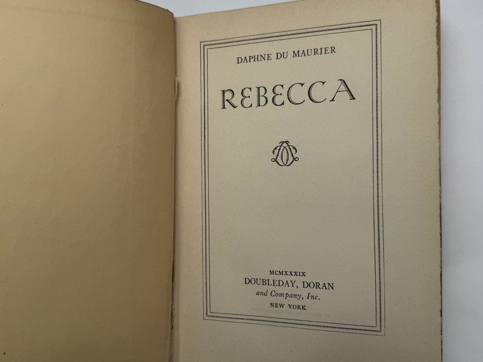 DAPHNE DU MAURIER REBECCA DOUBLEDAY DORAN 1938