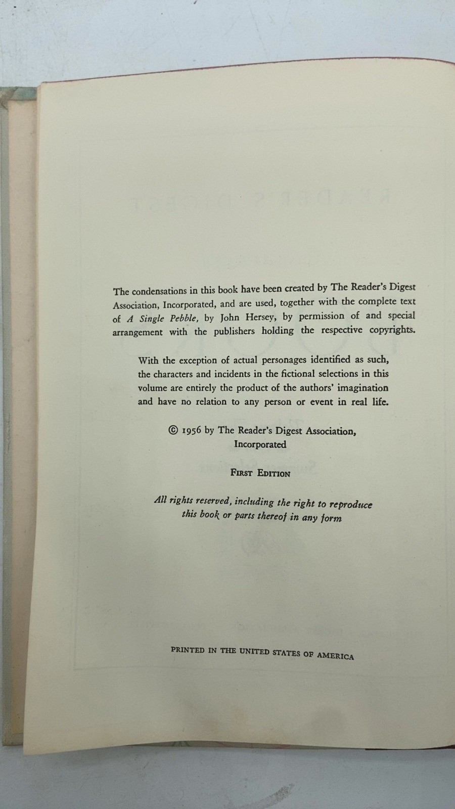 Reader’s Digest Condensed Books Volume 3: 1956 Hardcover First Edition 1956