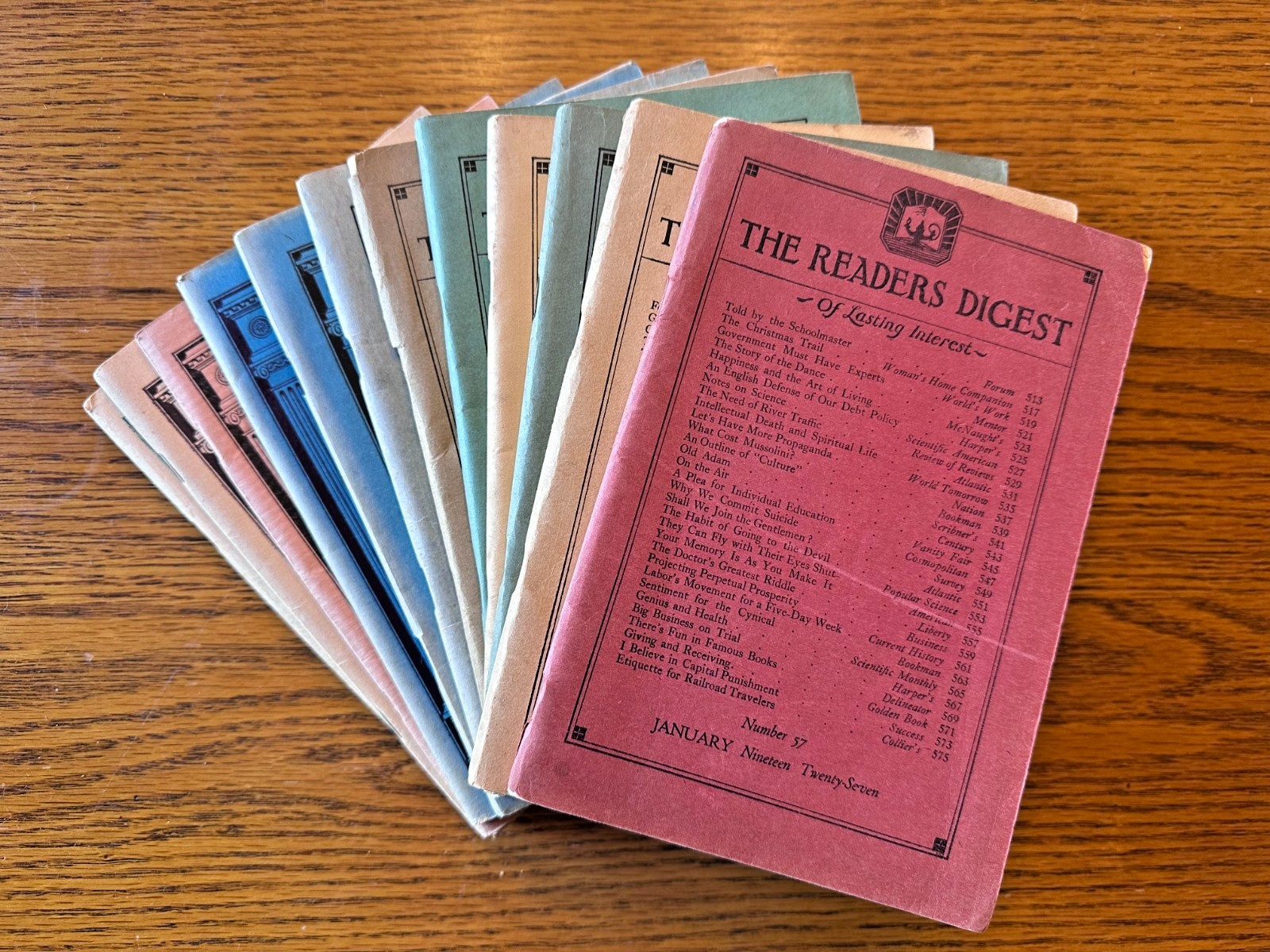 1927 Readers Digest Complete Year Jan – Dec 1927 (#57-68) in Excellent Condition